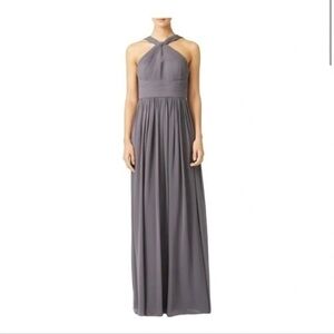 Slate‎ & Willow Charcoal Gray Hayley Pleated Halter Gown